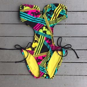 One Piece Swimsuit - Paint Splatter Rave